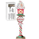 Φανάρι Ξύλινο Διακοσμητικό με 4 LED 58x15x7cm Xmasfest 1133914