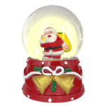 Χιονόμπαλα Άγιος με φως ø6,5cm ø6,5x9cm Xmasfest 113623 - Image 2