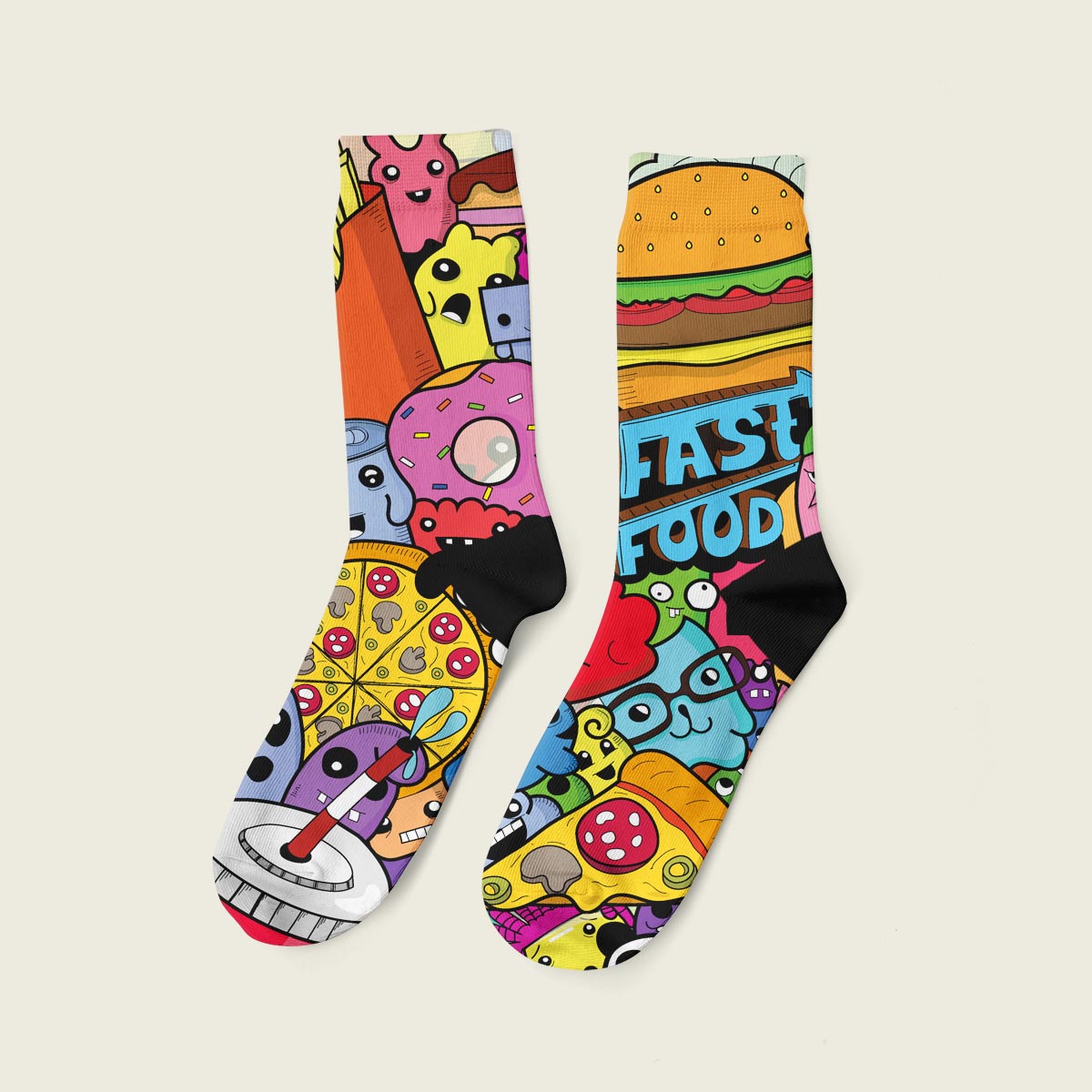 H4 Κάλτσα Unisex Digital Fast Food - Image 1