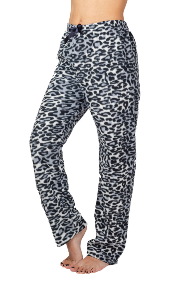 black-leopar Γυναικείο Fleece Παντελόνι Πυτζάμα Black Leopard - Image 1