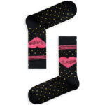 Κάλτσα Unisex με Σχέδιο Black Pink Heart