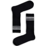 Κάλτσα Unisex με Σχέδιο Black Silver Stripes