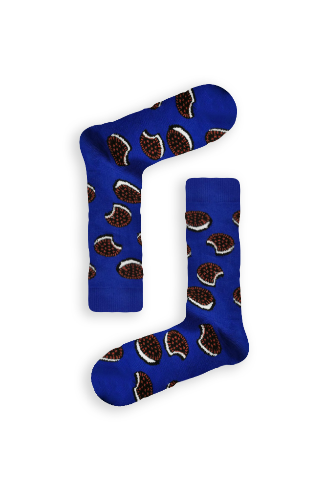 blue-cookies Κάλτσα Unisex με Σχέδιο Blue Biscuits - Image 1