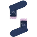 Κάλτσα Ημίκοντη Πετσετέ Purple Cat