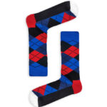 Κάλτσα Unisex με Σχέδιο Blue Red Rectangle