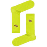 Κάλτσα Unisex με Σχέδιο Κέντημα Green Hot Dog