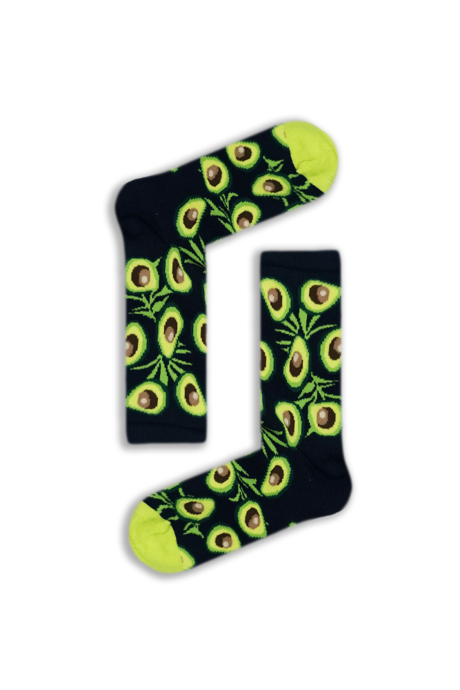 dark-blue-avocado Κάλτσα Unisex με Σχέδιο Dark Blue Avocado - Image 1