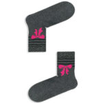 Κάλτσα Ημίκοντη Πετσετέ Dark Grey Bow