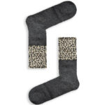 Κάλτσα Unisex με Σχέδιο Dark Grey Leopard