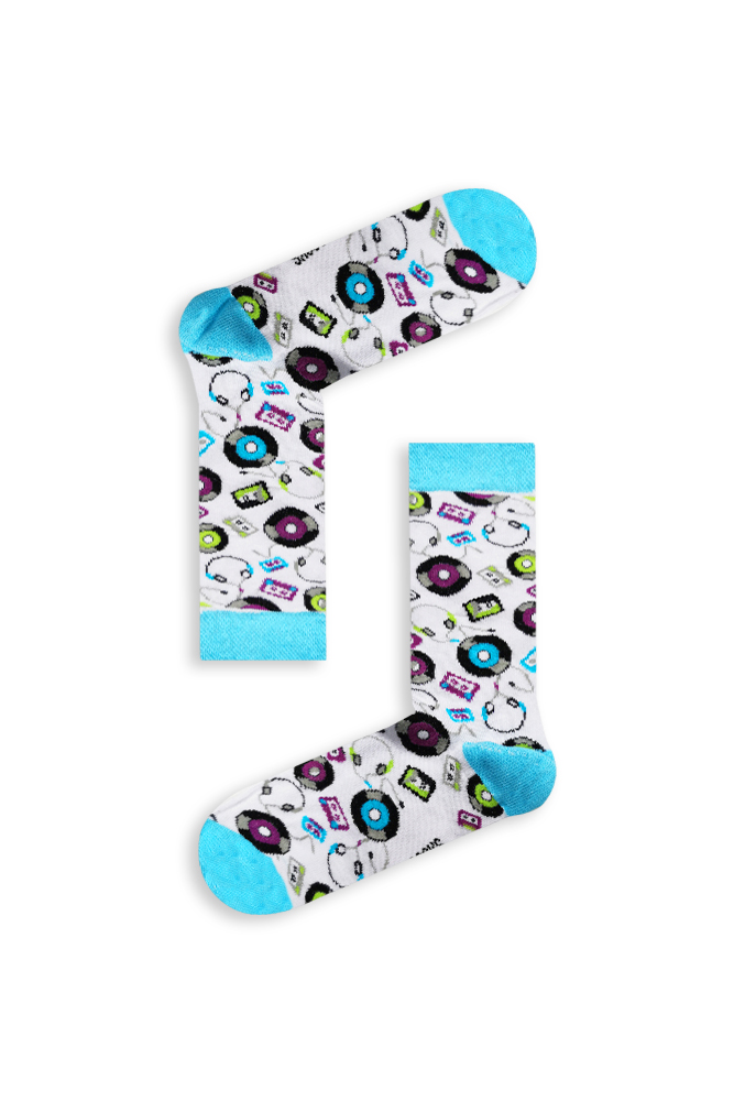 disk-and-cassete Κάλτσα Unisex με Σχέδιο Disk & Cassette - Image 1