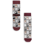 Κάλτσα Unisex με Σχέδιο Dogs Maroon