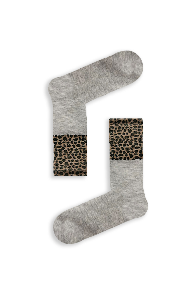 grey-leopard Κάλτσα Unisex με Σχέδιο Grey Leopard - Image 1