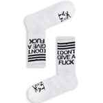 Κάλτσα Unisex με Σχέδιο White I DON'T GIVE A F**K