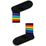 Κάλτσα Unisex με Σχέδιο Black Colorful Lines