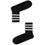 Κάλτσα Unisex με Σχέδιο Black 3 White Lines