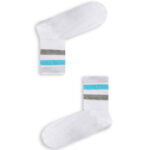 Κάλτσα Unisex με Σχέδιο White Blue Grey Lines