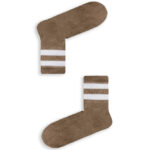 Κάλτσα Unisex με Σχέδιο Brown White Lines