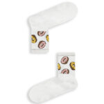 Κάλτσα Unisex με Σχέδιο White Donuts