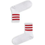 Κάλτσα Unisex με Σχέδιο White Red Lines