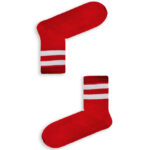 Κάλτσα Unisex με Σχέδιο Red White Lines