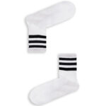 Κάλτσα Unisex με Σχέδιο White 3 Black Lines