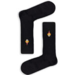 Κάλτσα Unisex με Σχέδιο Κέντημα Black Dog
