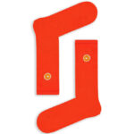 Κάλτσα Unisex με Σχέδιο Κέντημα Orange