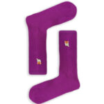 Κάλτσα Unisex με Σχέδιο Κέντημα Purple Fox