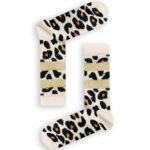 Κάλτσα Unisex με Σχέδιο Leopard With Gold Stripes