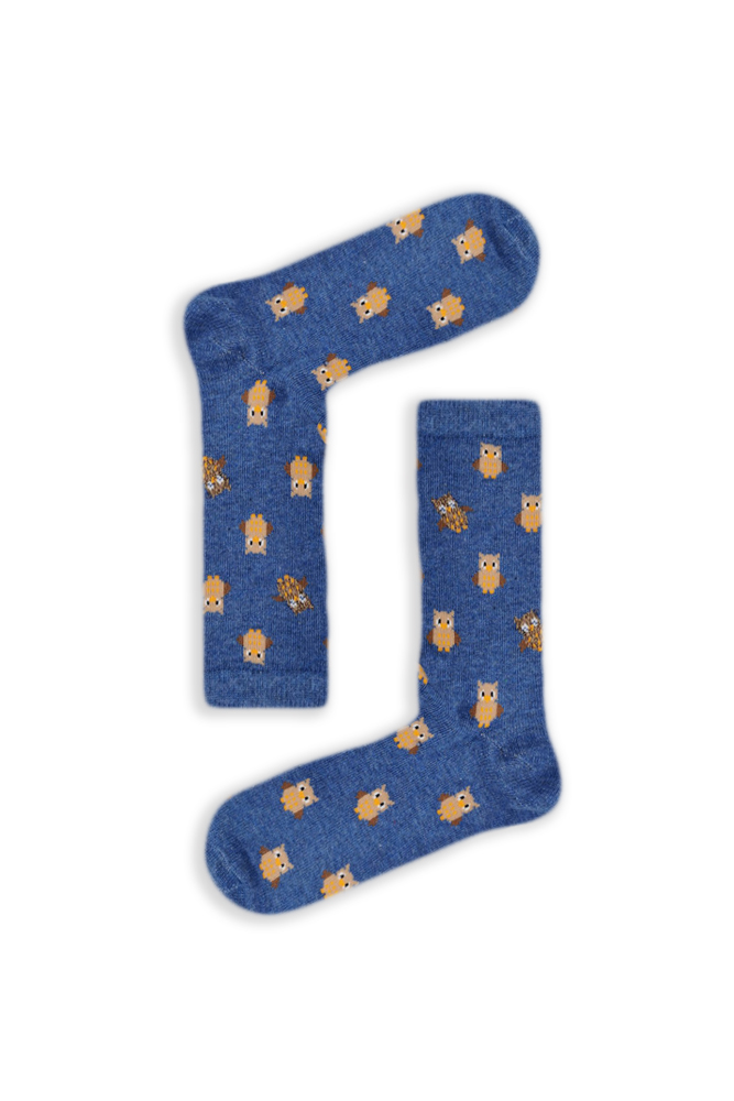 owl Κάλτσα Unisex με Σχέδιο Yellow Owl - Image 1