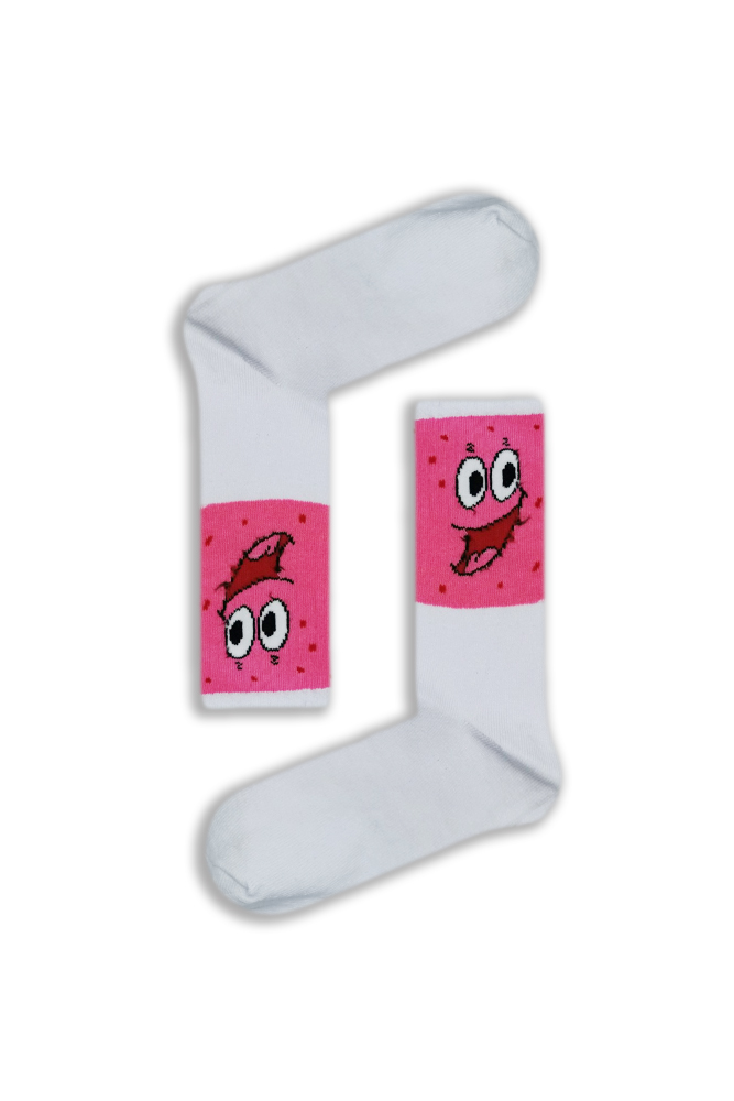 pink-smiling Κάλτσα Unisex με Σχέδιο Pink Happy Face - Image 1