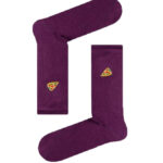 Κάλτσα Unisex με Σχέδιο Κέντημα Purple Pizza