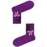 Κάλτσα Ημίκοντη Πετσετέ Purple Bow