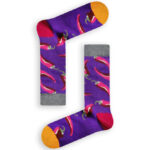 Κάλτσα Unisex με Σχέδιο Purple With Red Hot Peppers