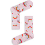 Κάλτσα Unisex με Σχέδιο Happy Rainbow Clouds