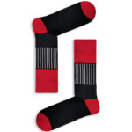 Κάλτσα Unisex με Σχέδιο White Stripes in Black