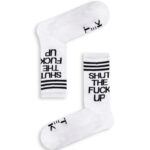 Κάλτσα Unisex με Σχέδιο White SHUT THE F**K UP