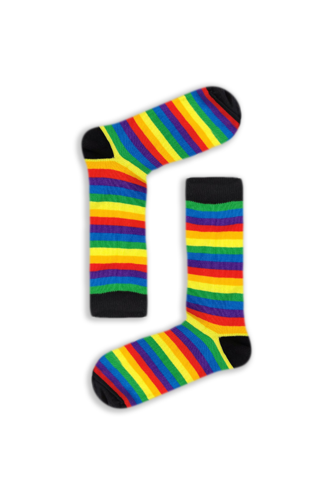 small-colorful-stripes Κάλτσα Unisex με Σχέδιο Small Colorful Stripes - Image 1
