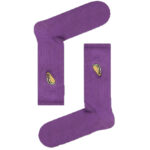 Κάλτσα Unisex με Σχέδιο Κέντημα Purple Tacos