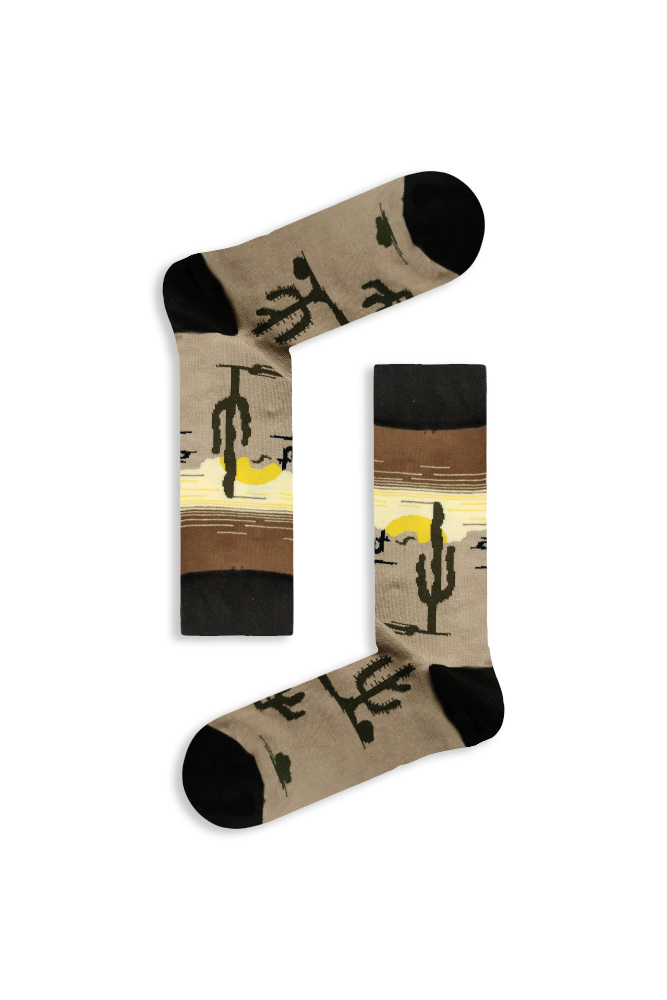 texas-cactus Κάλτσα Unisex με Σχέδιο Cactus In Desert - Image 1