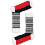 Κάλτσα Unisex με Σχέδιο White Blue Red Line