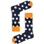 Κάλτσα Unisex με Σχέδιο Dark Blue White Dots