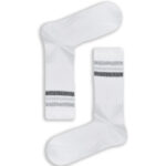 Κάλτσα Unisex με Σχέδιο White Silver Stripes