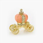 CLOISONNE ΜΠΙΖΟΥΤΙΕΡΑ ΧΡΥΣΗ ΑΜΑΞΑ ΜΕ ΡΟΔΑΚΙΝΙ ΛΕΠΤΟΜΕΡΕΙΕΣ 8.5x4x9cm