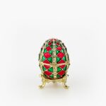 CLOISONNE ΜΠΙΖΟΥΤΙΕΡΑ ΑΥΓΟ ΤΥΠΟΥ ΦΑΜΠΕΡΖΕ ΠΡΑΣΙΝΟ & ΚΟΚΚΙΝΟ Φ3.5x6.5cm