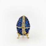 CLOISONNE ΜΠΙΖΟΥΤΙΕΡΑ ΜΠΛΕ ΑΥΓΟ ΤΥΠΟΥ ΦΑΜΠΕΡΖΕ Φ3.5x6.5cm