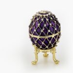 CLOISONNE ΜΠΙΖΟΥΤΙΕΡΑ ΜΩΒ ΑΥΓΟ ΤΥΠΟΥ ΦΑΜΠΕΡΖΕ Φ5.5x10cm