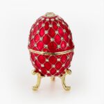 CLOISONNE ΜΠΙΖΟΥΤΙΕΡΑ ΚΟΚΚΙΝΟ ΑΥΓΟ ΤΥΠΟΥ ΦΑΜΠΕΡΖΕ Φ5.5x10cm