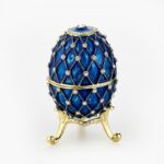 CLOISONNE ΜΠΙΖΟΥΤΙΕΡΑ ΜΠΛΕ ΑΥΓΟ ΤΥΠΟΥ ΦΑΜΠΕΡΖΕ Φ5x10cm