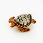 CLOISONNE ΜΠΙΖΟΥΤΙΕΡΑ ΘΑΛΑΣΣΙΑ ΧΕΛΩΝΑ ΠΟΡΤΟΚΑΛΙ 7.5x2x6.5cm